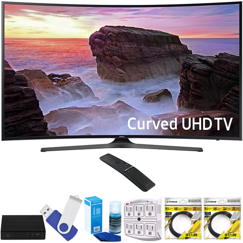 Samsung Curved 65` 4K Ultra HD Smart LED TV 2017 Model with Terk Tuner Bundle