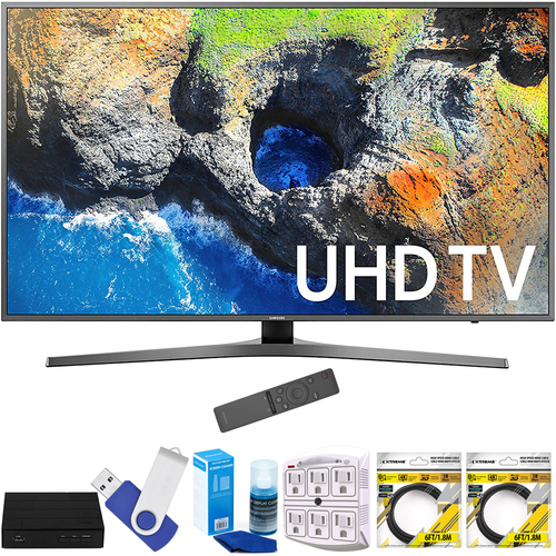 Samsung 54.6` 4K Ultra HD Smart LED TV 2017 Model with Terk Tuner Bundle