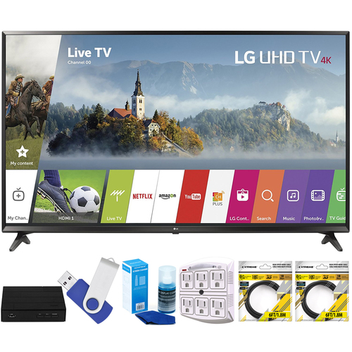 LG 65` Super UHD 4K HDR Smart LED TV 2017 Model 65UJ6300 with Terk Tuner Bundle