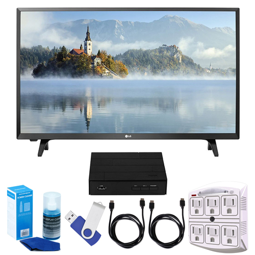 LG LJ500B Series 32` LED HDTV (2017) + Terk HD TV Tuner 16GB Hook-Up Bundle