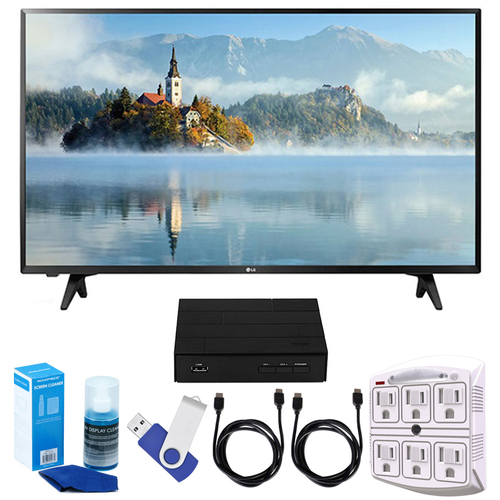 LG 43` Full HD 1080p LED TV (2017 Model) + Terk HD TV Tuner 16GB Hook-Up Bundle