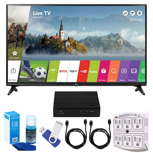 LG 43` Full HD 1080p Smart LED TV (2017) + Terk HD TV Tuner 16GB Hook-Up Bundle