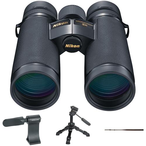 Nikon Monarch HG Binoculars 10x42 16028 with Tripod Adaptor Bundle