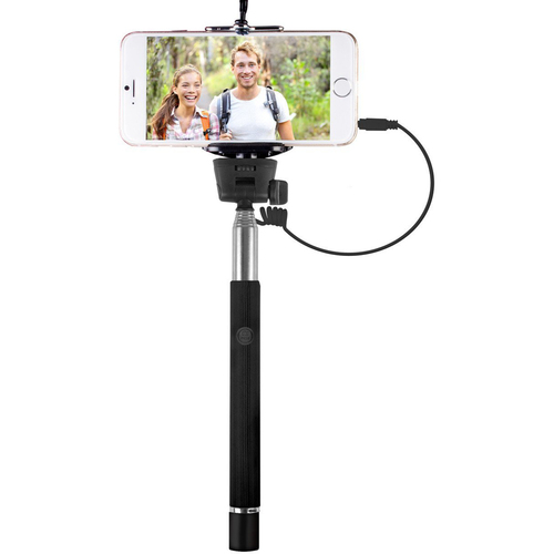 Smartphone Selfie Wand with Built-In Shutter Release (Black) VIV-TR-365-BLK