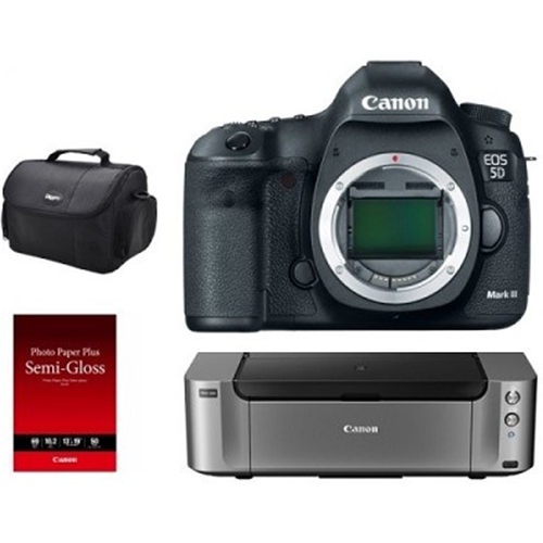 Canon EOS 5D Mark III DSLR Camera Body + Pro 100 Printer / Paper / Gadget Bag