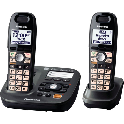 Panasonic KX-TG6592T Expandable Digital Cordless Answering System with 2 handsets
