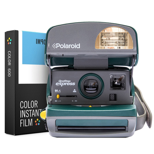 Impossible Polaroid 600 Round Camera - Green w/ Instant Lab Color Film Bundle