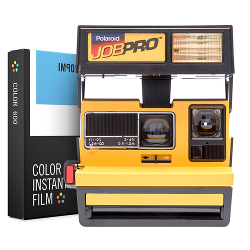 Impossible Polaroid 600 Job Pro Instant Film Camera Yellow w/ Instant Lab Color Film Bundle