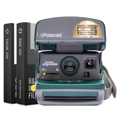 Impossible Polaroid 600 Round Camera -Green w/Instant Lab Color Dual Film Bundle