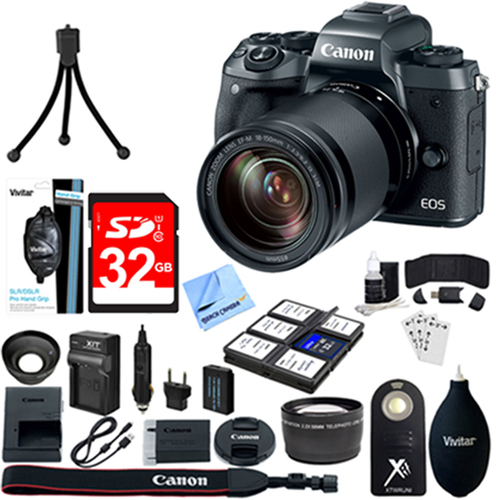 Canon EOS M5 Mirrorless Digital Camera + EF-M 18-150mm STM Lens Kit + 32GB Bundle