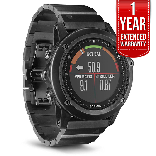 Garmin fenix 3 HR Activity Tracker (with Stainless Steel Band) Plus Extended Warranty