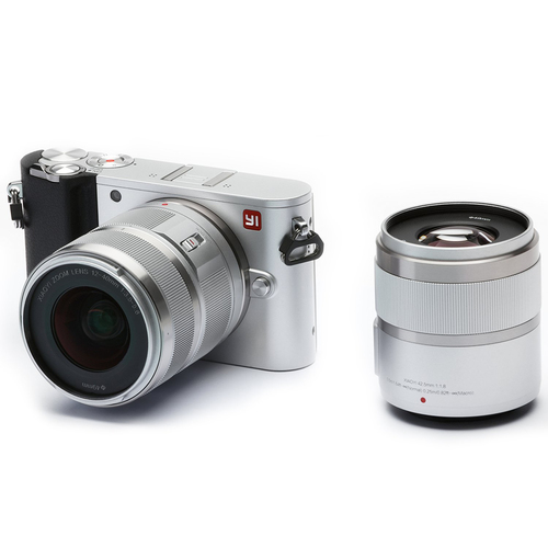 YI M1 4K Video 20 MP Mirrorless Digital Camera w/ 12-40mm & 42.5mm Lenses, Silver