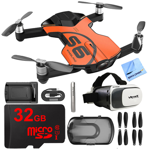 Wingsland S6 Quadcopter Orange Mini Pocket Drone 4K Camera 32GB VR Kit