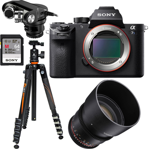 Sony a7S II Full-frame Mirrorless Camera with Rokinon 85mm Lens Pro 4K Cine Bundle