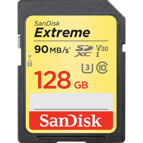 128GB Extreme SD Memory UHS-I Card w/ 90/60MB/s Read/Write - SDSDXVF-128G-ANCIN