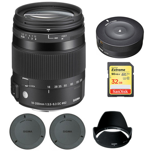 Sigma 18-200mm F3.5-6.3 DC Macro OS HSM Lens for Nikon with USB Dock Bundle