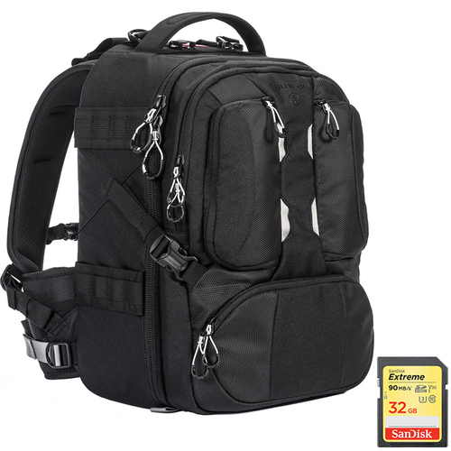 Tamrac ANVIL 17 Photo DSLR Camera and Laptop Backpack (Black) + 32GB Memory Card
