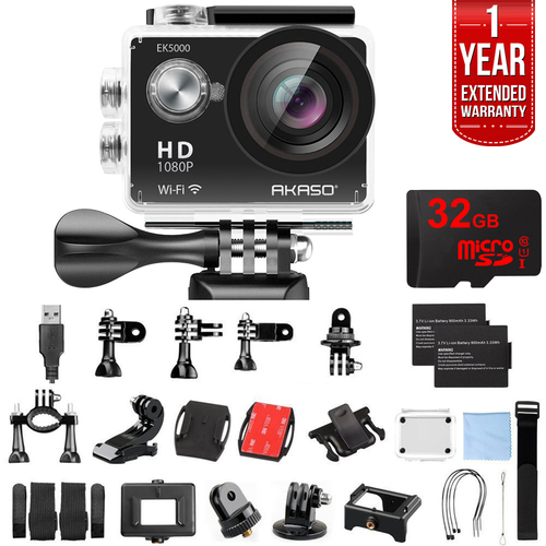 Akaso EK5000 Sports Action Camera Full HD 12MP Cam Waterproof w/ 32GB + Warranty