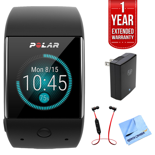 Polar M600 Sports GPS Smart Watch Black w/ Extended Warranty Bundle