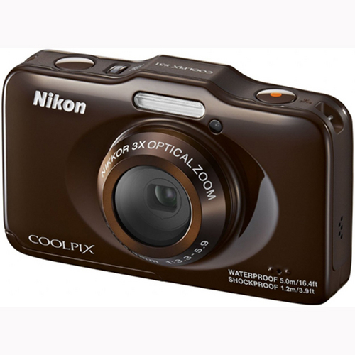Nikon COOLPIX S31 10.1MP 720p HD Video Waterproof Digital Camera - Brown Refurbished