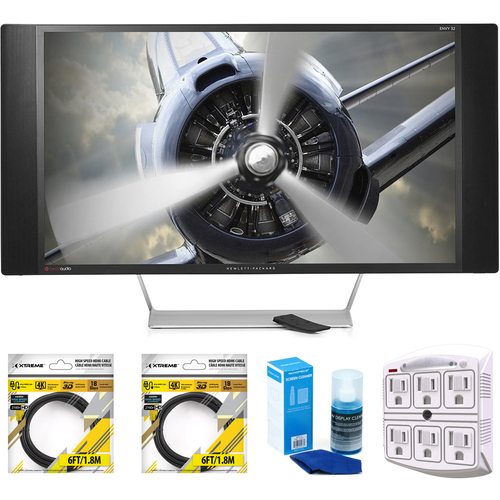 Hewlett Packard ENVY 32` LED-Lit Monitor Quad-HD, Bang & Olufsen Speakers w/ Cleaning Bundle