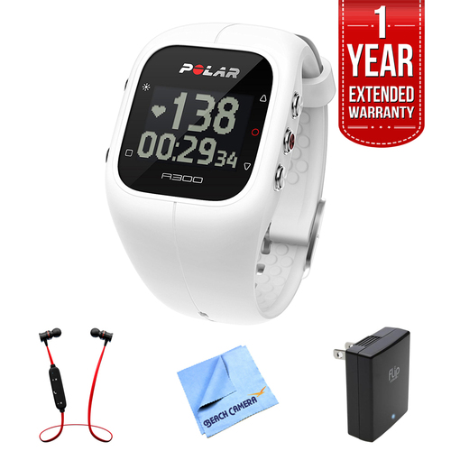 Polar A300 Fitness Tracker, Activity & Heartrate Monitor w/ Extended Warranty Bundle