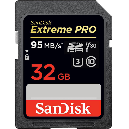 Extreme PRO SDXC 32GB UHS-1 Memory Card, Up to 95/90MB/s Read/Write Speed