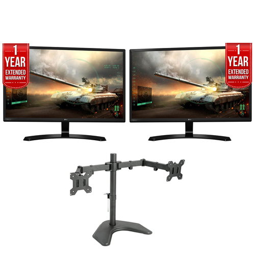 LG 27` Full HD IPS Dual HDMI Gaming Dual Monitor + Extended Warranty Bundle
