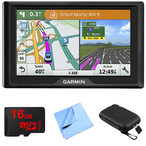 Garmin Drive 51 LMT-S GPS Navigator with Driver Alerts USA w/ Memory Card Bundle