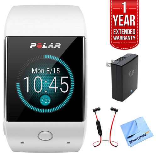 Polar M600 Sports GPS Smart Watch White w/ Extended Warranty Bundle