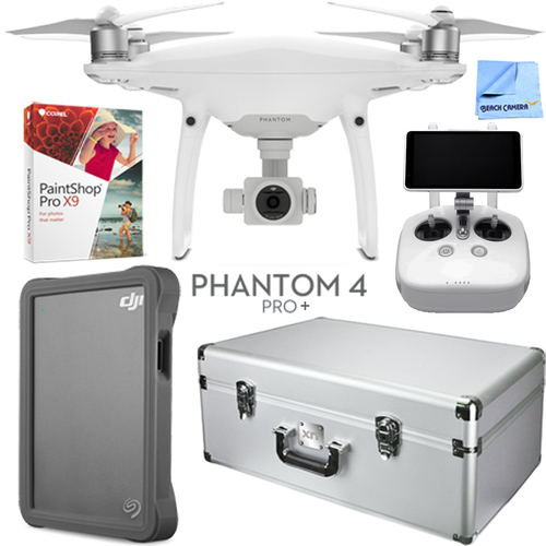 DJI Phantom 4 Pro Plus Drone with Deluxe Controller, Custom Case, 2TB Fly Drive Kit