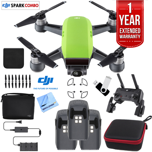 DJI SPARK Fly More Drone Combo Meadow Green - CP.PT.000903 Triple Battery Bundle