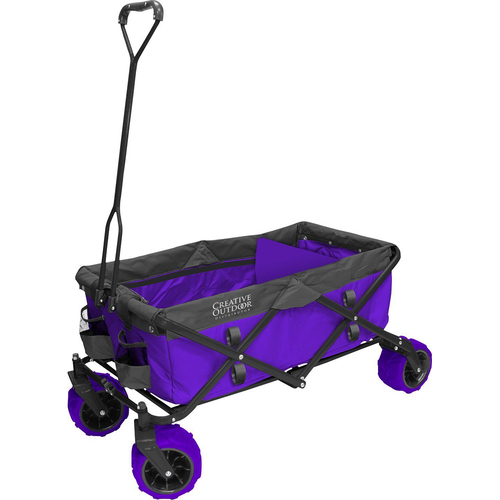 Creative Outdoor Distributor All-Terrain Folding Wagon in Purple and Grey - OPEN BOX