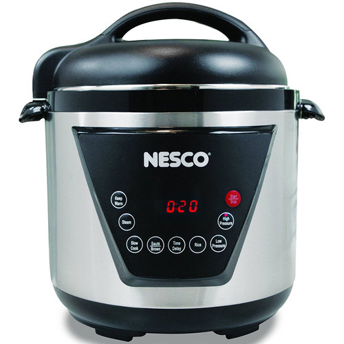 Nesco American Harvest 6 Quart Pressure Cooker (Silver/Black) PC6-13