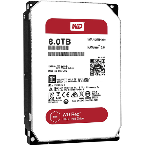 Western Digital WD80EFZX 8TB Red 3.5` Internal NAS Hard Disk Drive - 5400 RPM SATA III 128MB