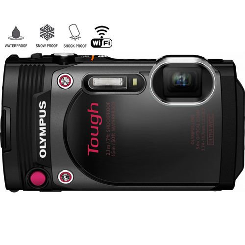 Olympus Tough Waterproof 16MP Black Digital Camera w/ AF Lock-Certified Refurbished