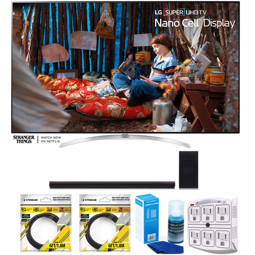 LG SUPER UHD 65` 4K HDR Smart LED TV 2017 Model with Sound Bar Bundle