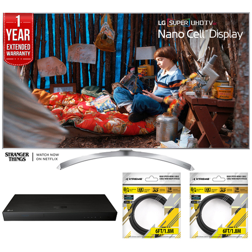 LG SUPER UHD 65` Smart LED TV 2017 Model with Blu-ray + 1 Year Warranty Bundle