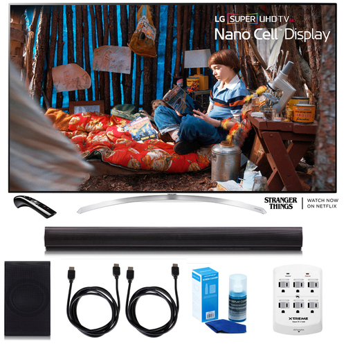 LG SUPER UHD 65` 4K HDR Smart LED TV w/LGSH7B 4.1ch Wi-Fi Sound Bar Bundle