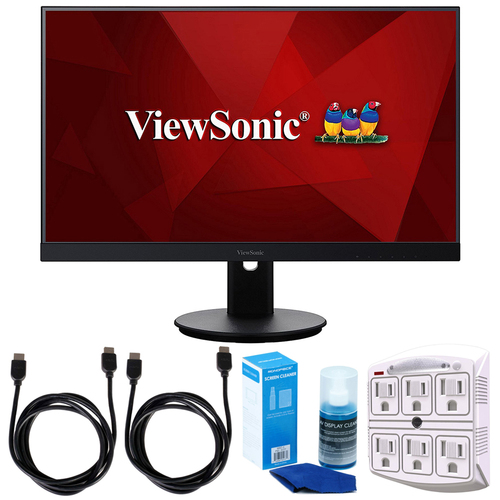 ViewSonic 27` IPS-Type WQHD 1440p Ergonomic HDMI Monitor w/ Accessories Bundle
