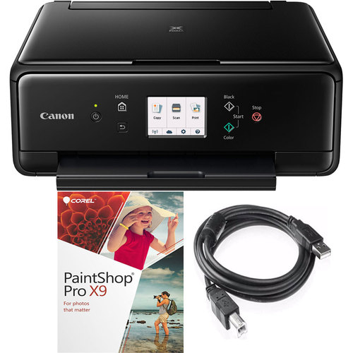 Canon PIXMA TS6120 Wireless All-in-One Compact Black Printer w/ USB Cable & PaintProX9