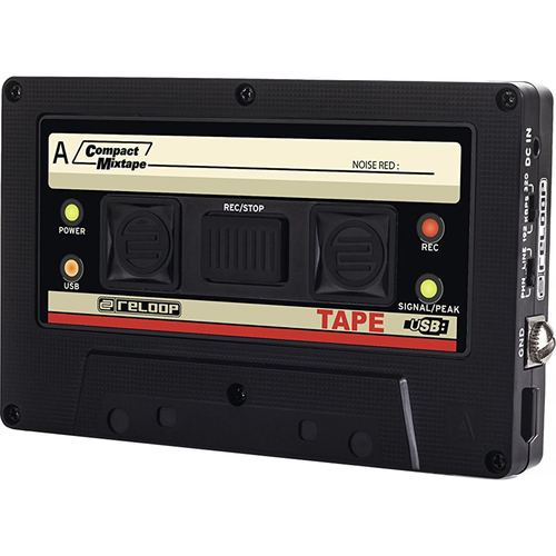 Reloop USB Mixtape Recorder w/Retro Cassette Look, Black (TAPE) - OPEN BOX