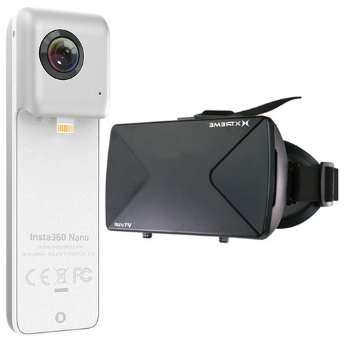 Insta360 Nano 360 Dual Lens VR Silver Camera for iPhone 6/7 w/ XSX5-1006-K VR Vue II Kit