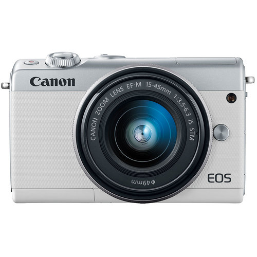 Canon EOS M100 24.2MP Mirrorless Digital Camera with EF-M 15-45mm IS STM Lens (White)