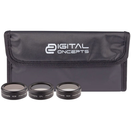 DJI 3 Pieces Lens Filter Kit for DJI Phantom 4 Pro CPL+ND4+ND8 w/ Pouch