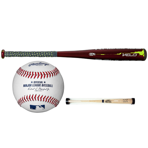 Rawlings 32` 27 oz Velo Senior League Baseball Bat 2017 + Ball and Sleeve
