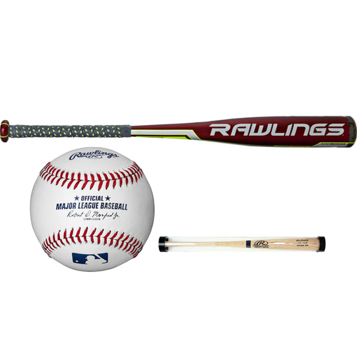 Rawlings 30`/25oz VELO Hybrid Cap -5 Senior League Baseball Bat + Ball & Sleeve