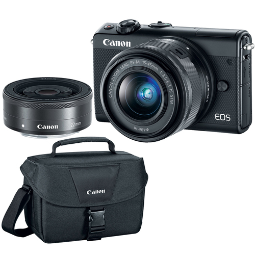 Canon EOS M100 24.2MP Mirrorless Digital Camera with EF-M 15-45mm IS STM Lens (Black)
