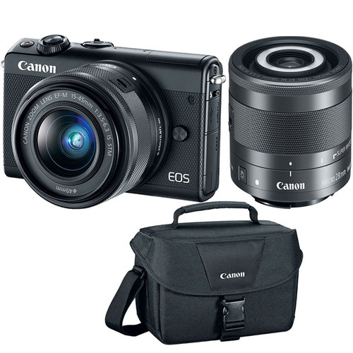 Canon EOS M100 24.2MP Mirrorless Digital Camera w/ EF-M 15-45mm & 28mm IS STM Lens Kit