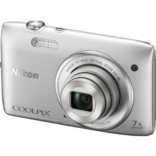 Nikon COOLPIX S3500 20.1MP Digital Camera 2.7` LCD 720p HD Video (Silver) Refurbished